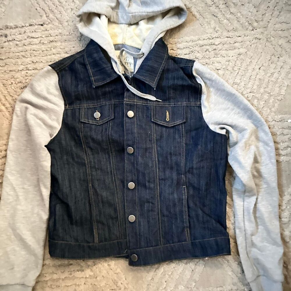 Women's denim hybrid sweatshirt Jacket